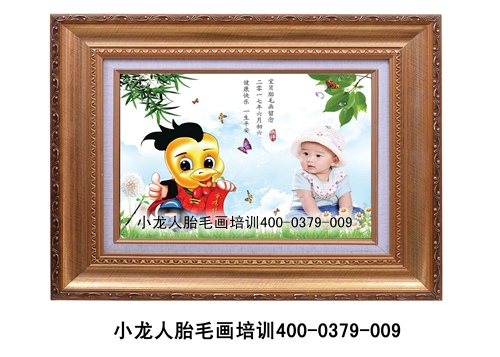 小龍人雞年胎毛畫